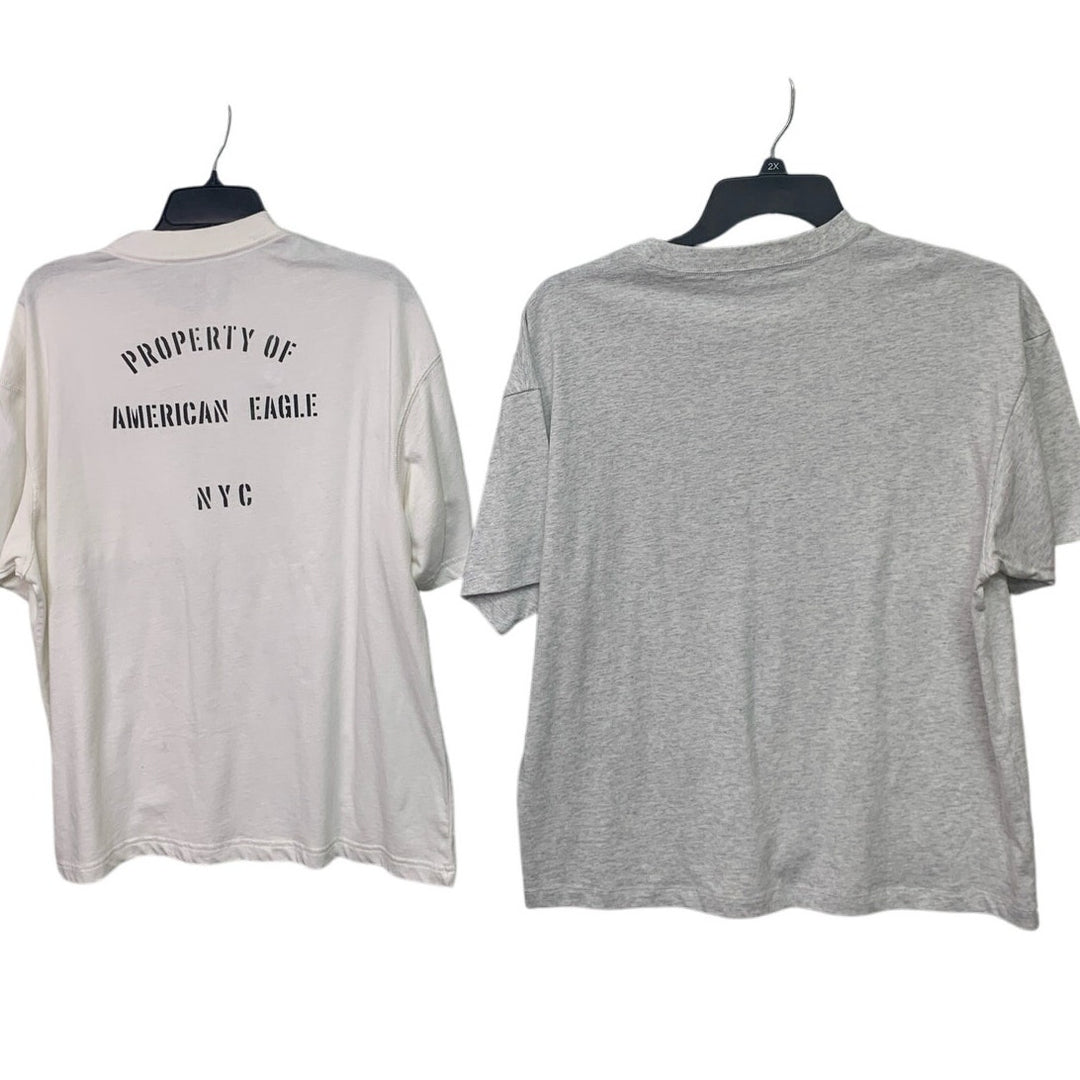 2 New American Eagle Mens Medium Property of AEO Short Sleeve Tees