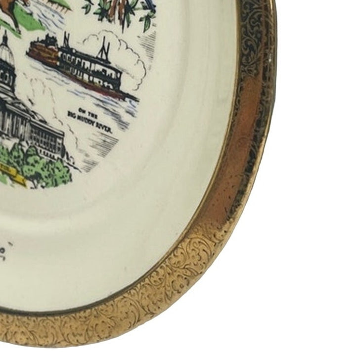 Vintage Crown-O-Gold Independence Missouri Gold Rim Ceramic Collector Plate