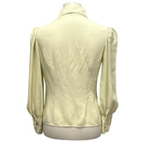 Vintage Girltown Womens Medium Cream Long Sleeve Button Down Tab Collar Shirt