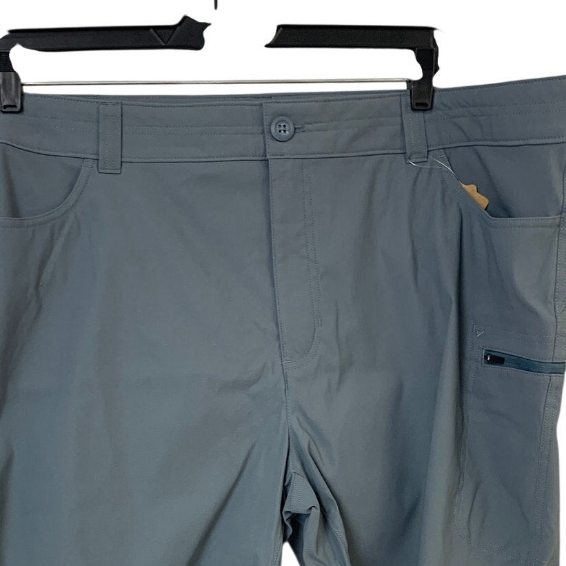 New Eddie Bauer Womens Gray Plus Size 24W UPF50+ Fitted Rainer Shorts w Pockets