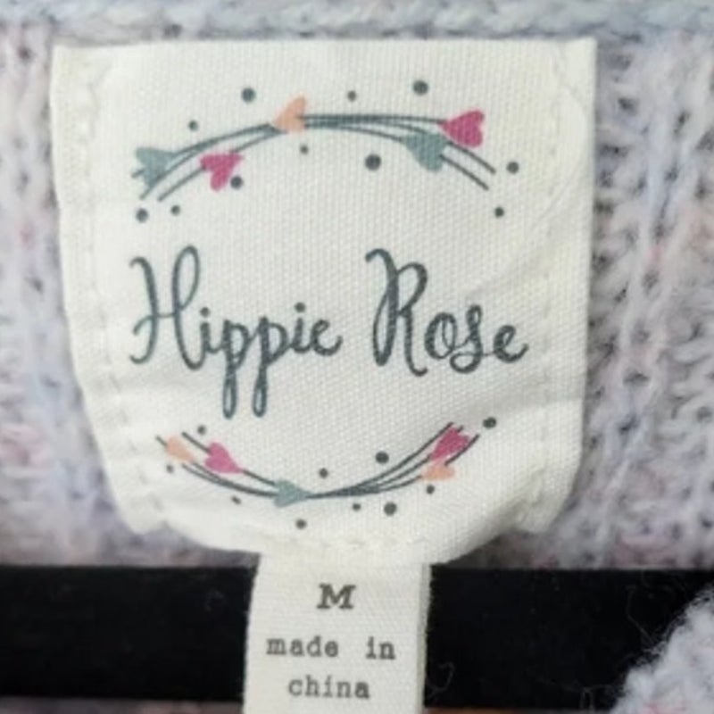 New Hippie Rose Juniors Medium Marled Mock-Neck PolyBlend Pastel Colors Sweater