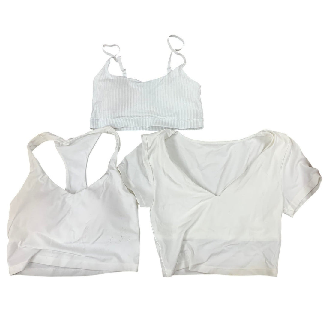 3 New American Eagle Womens Small White Athletic Tops Adjustable Strap Bra