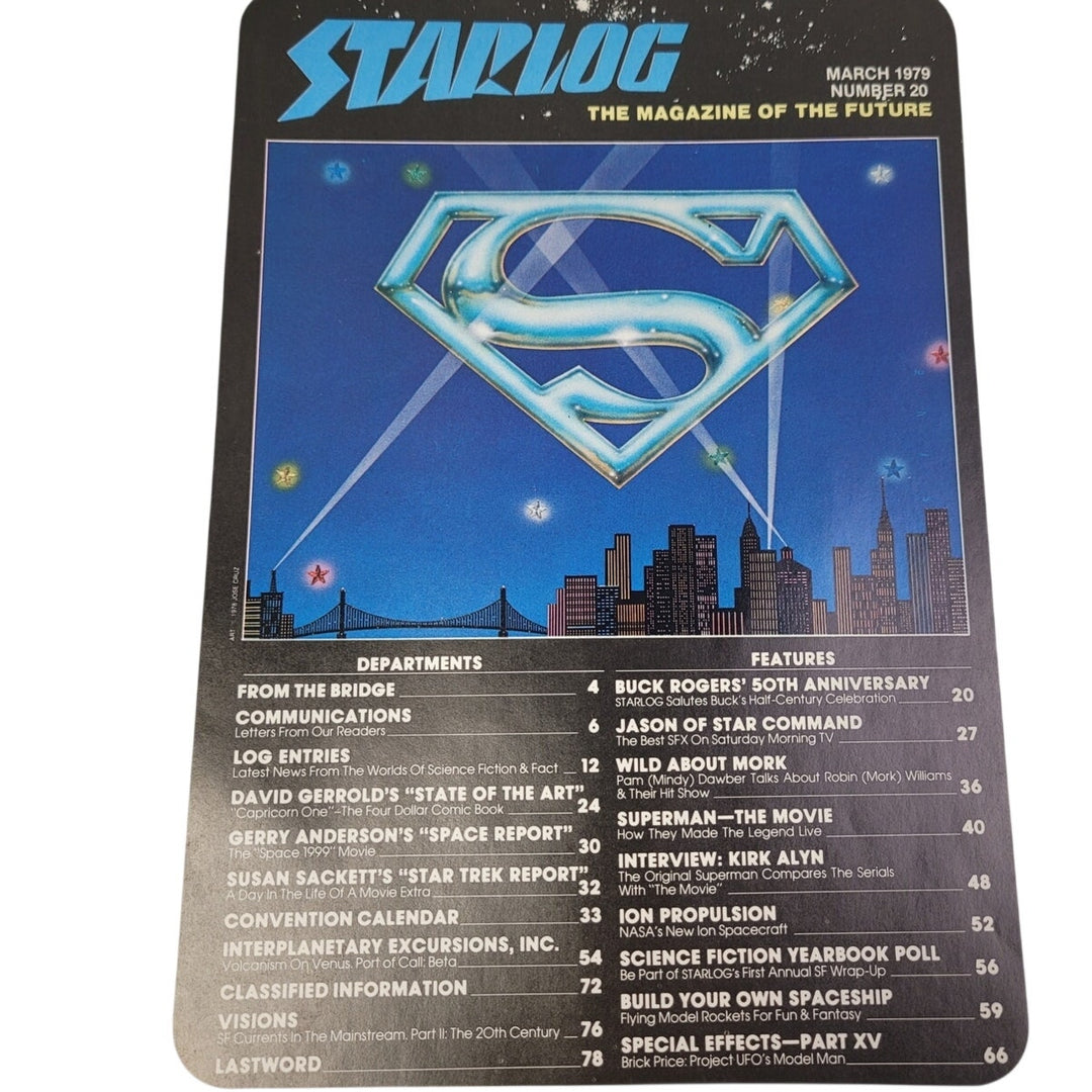 Vintage March 1979 Starlog The Magazine of the Future Number 20 Superman Arrives