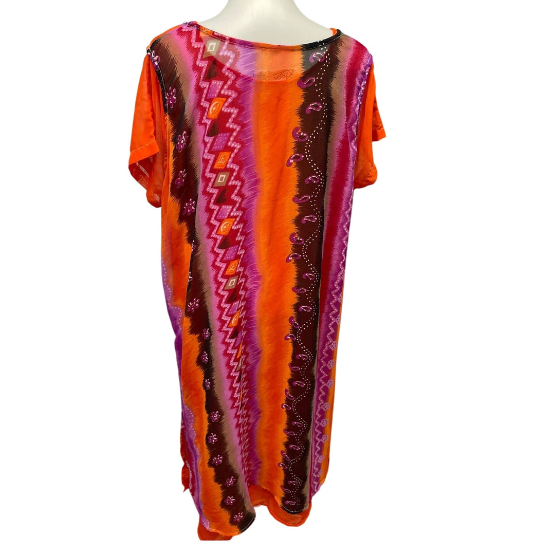 Kirpa Womens 1X Polyester Double Layer Sheer Long Sheath Dress Made In India