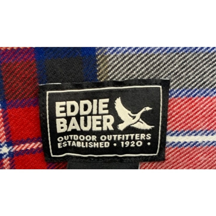 New Eddie Bauer Womens Stines Favorite Red Blue Plaid Flannel Long Sleeve Shirt