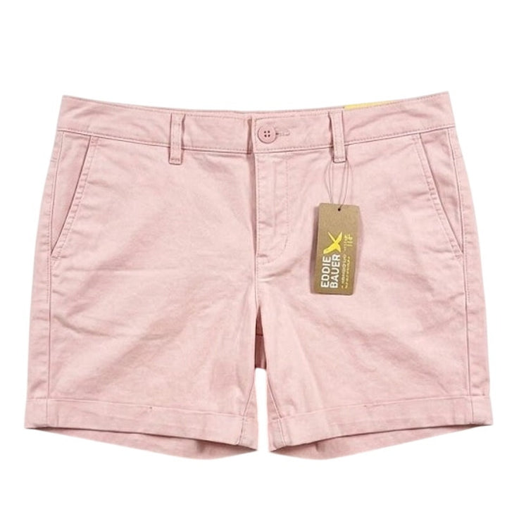 New Eddie Bauer Women Size 2 Pink Boyfriend Midrise Willit Stretch Cotton Shorts