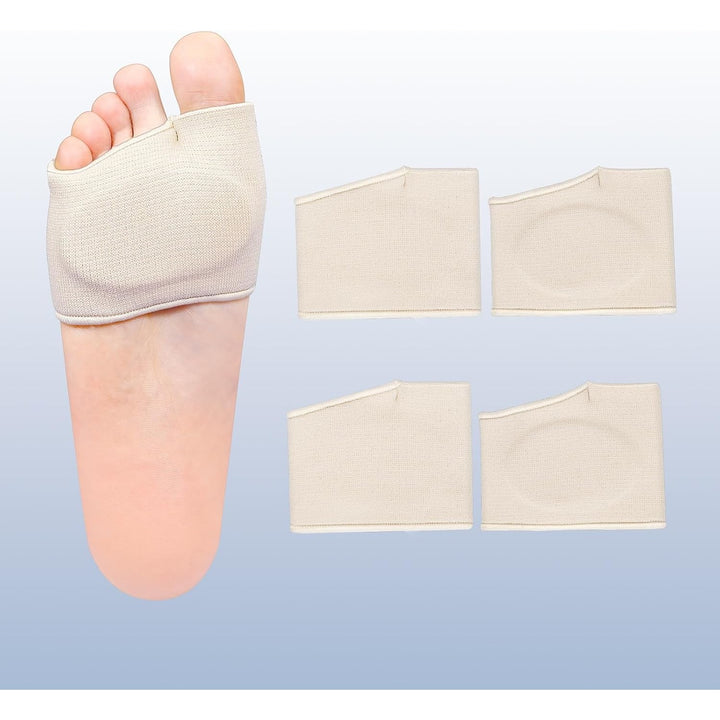 New Ktsay 2 Pairs Large Tan Nylon Metatarsal Ball of Foot Pain Relief Gel Pads