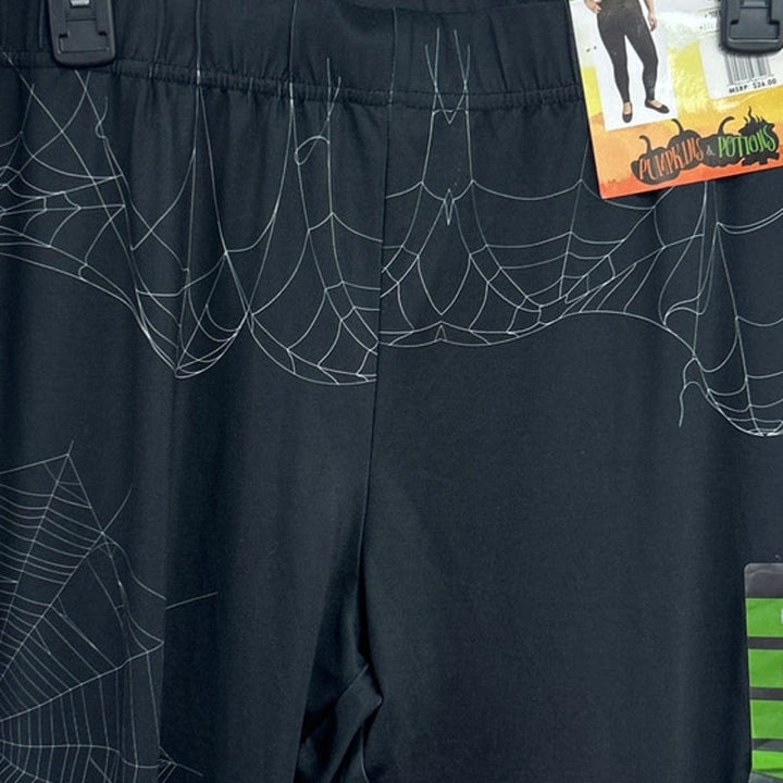 NWT New Pumpkins &amp; Potions Womens Large Black Halloween Spider Web Leggings
