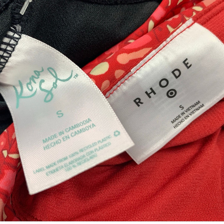 NWT New Rhode Kona Sol Womens Small Tie Back Swim Tank Top High Rise Bottoms