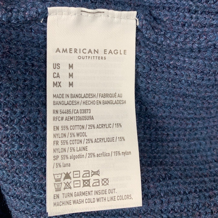 New American Eagle Womens Medium Blue Long Sleeve Crew Neck Knit Sweater
