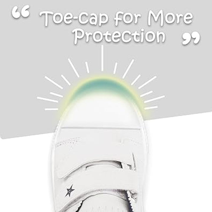 K KomForme Little Kid Size 12 White Basic Double Hook Loop Strap Sneaker Shoes