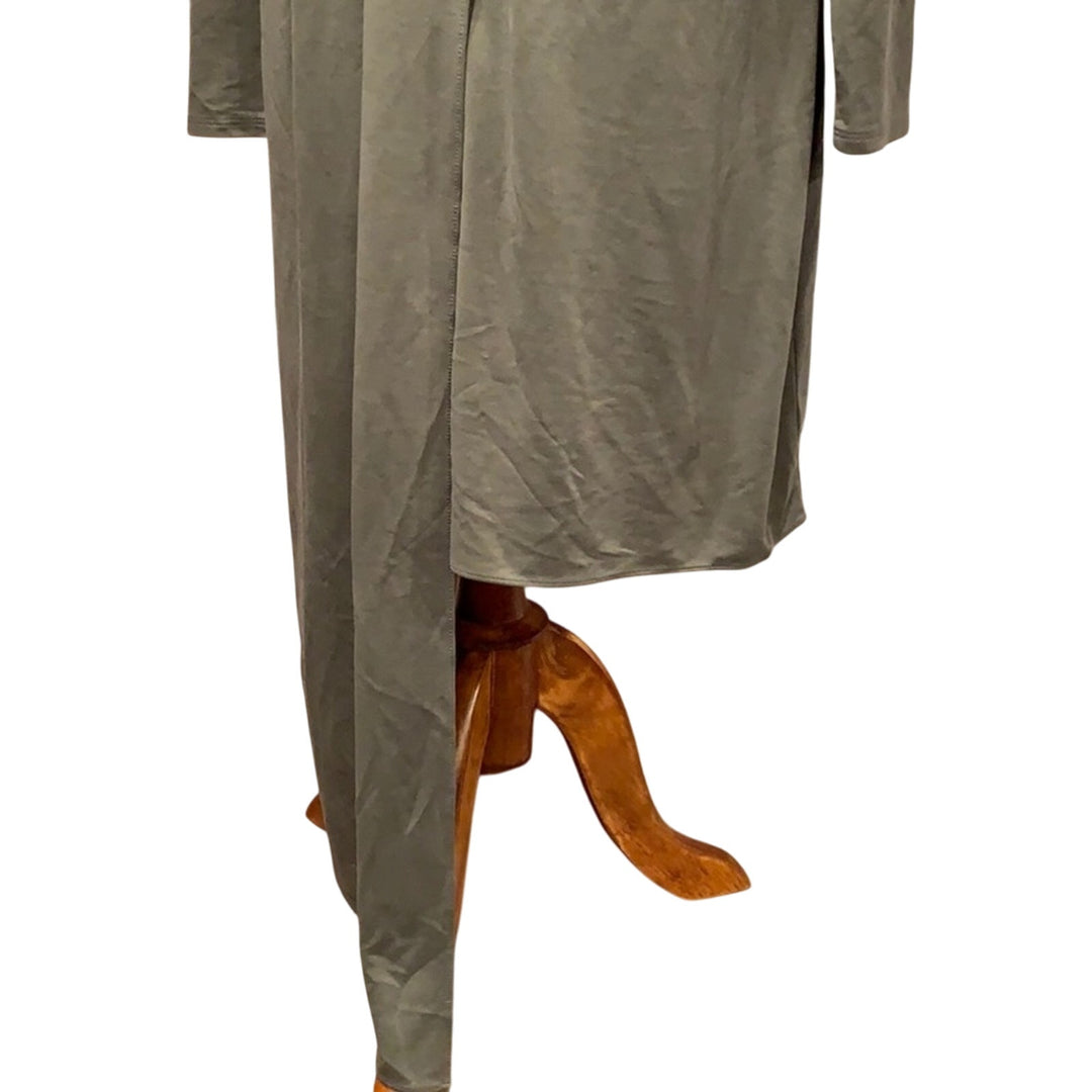 Bar III Large Asymmetric Long Sleeve Polyblend Machine Washable T Shirt Dress