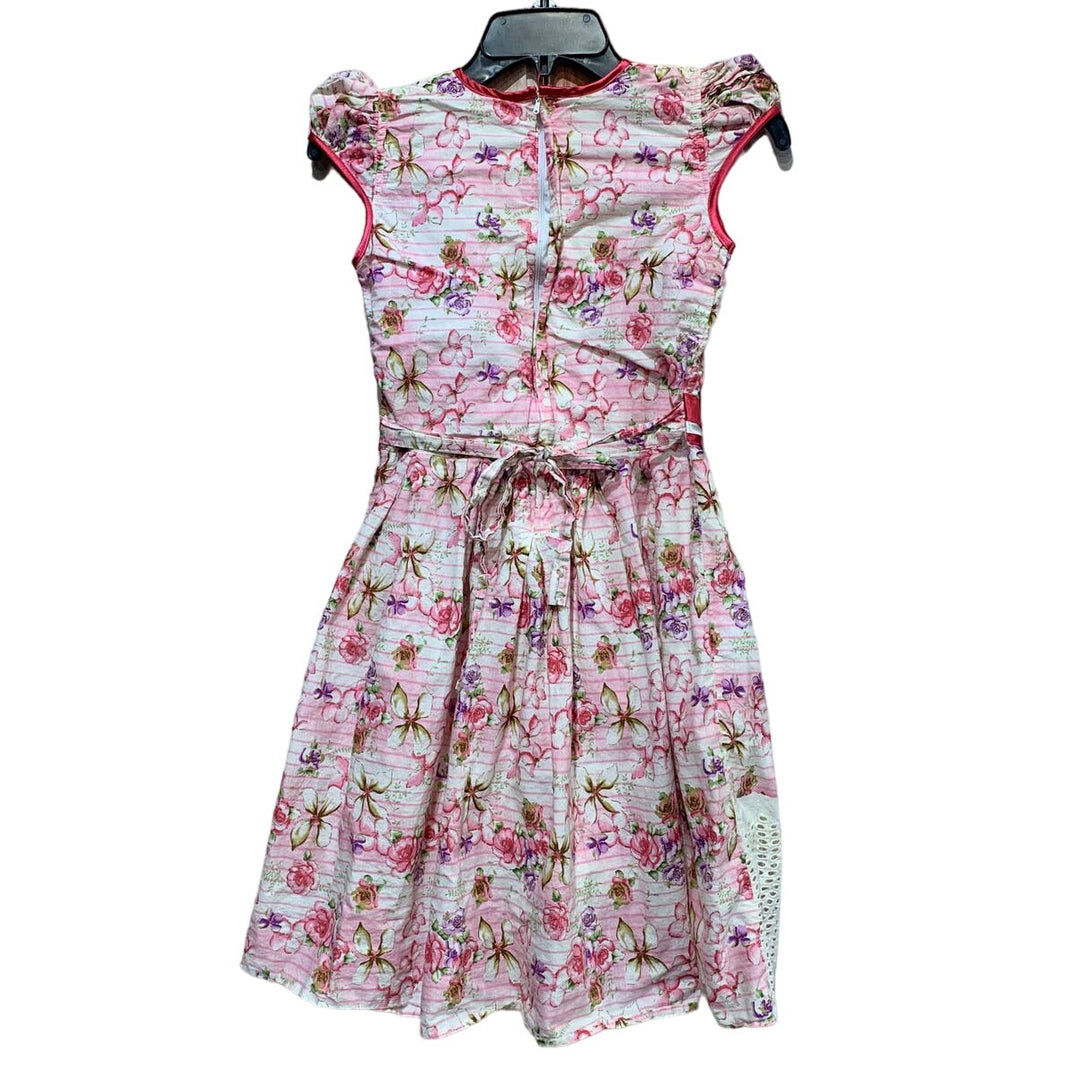 Giggla &amp; Gigglee Girls XL Pink Easter Floral Eyelet Lace Spring Summer Dress