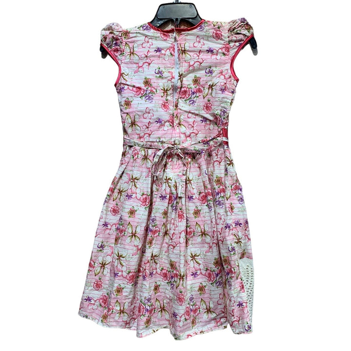 Giggla &amp; Gigglee Girls XL Pink Easter Floral Eyelet Lace Spring Summer Dress