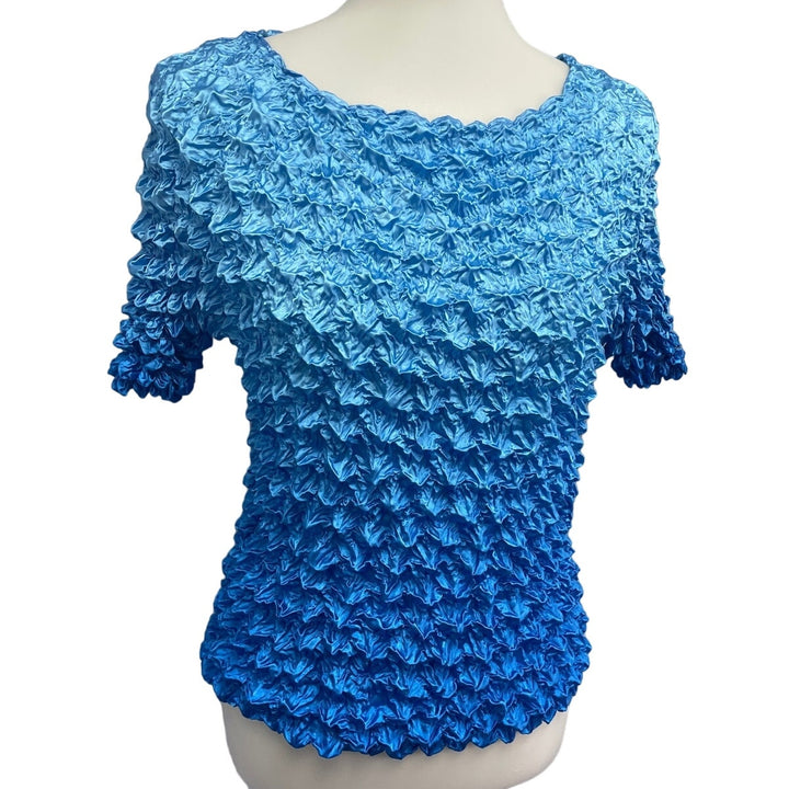 One Size Womens Blue Puffy Stretchy Expandable 100% Polyester Magic Shirtd