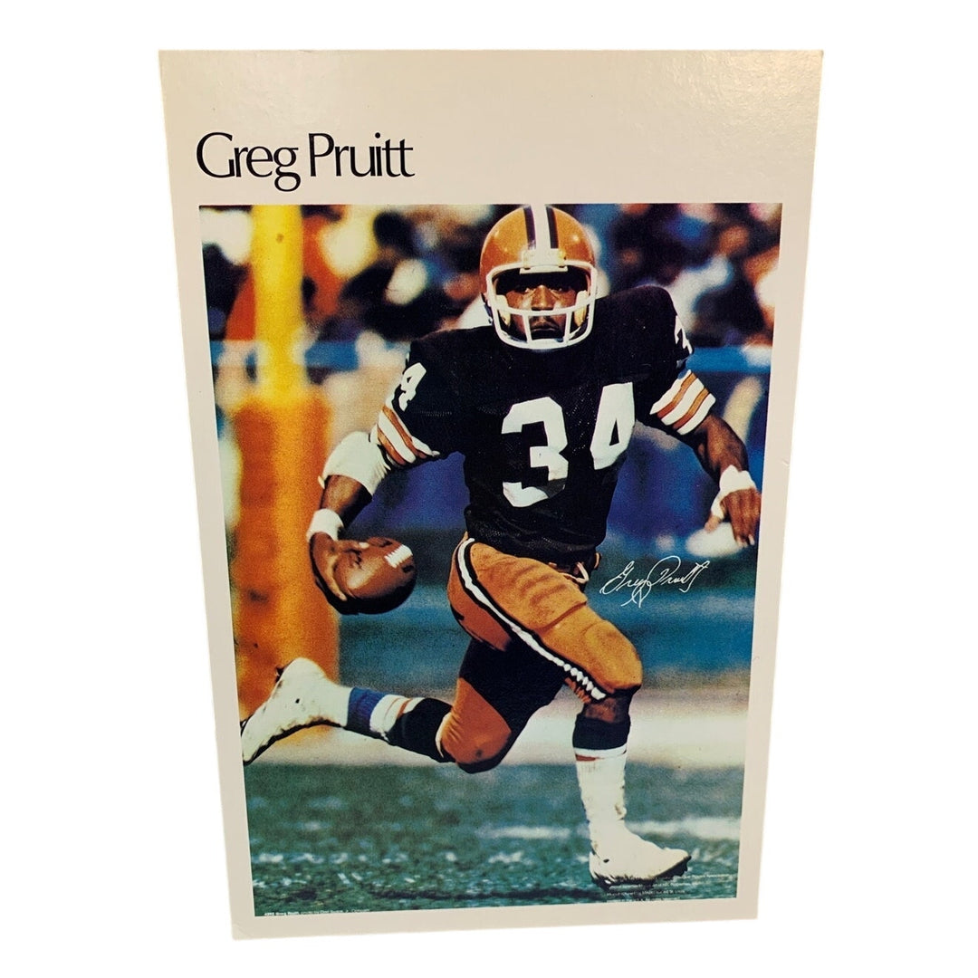 Vintage 1980s NFL Cleveland Greg Pruitt Mini Poster 38 of 50 Football Card