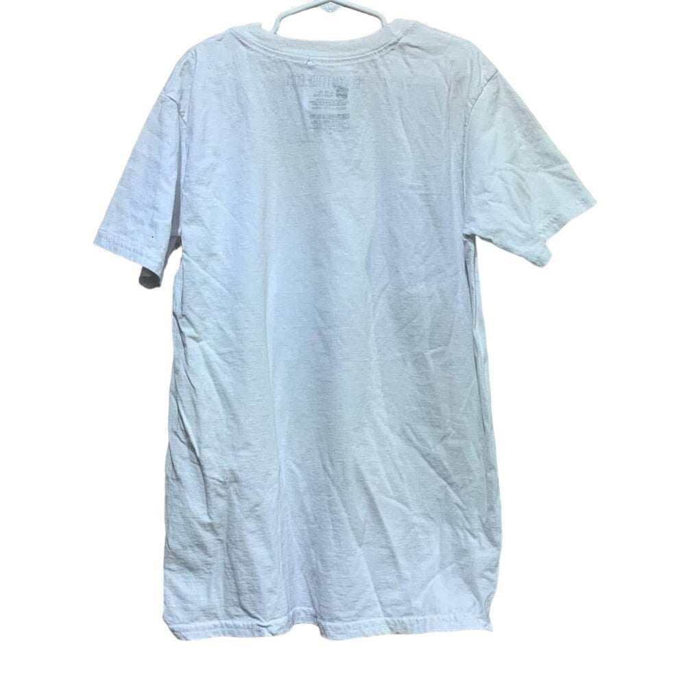 Hand Printed Upcycled Child XL Gray Hawk Crew Neck 100% Cotton Short Sleeve Tee