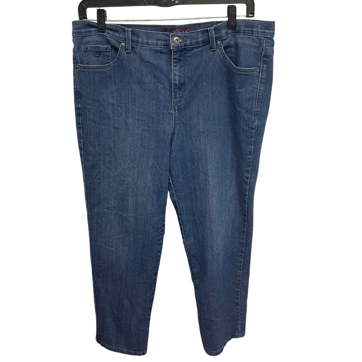 Gloria Vanderbilt 18W Short Amanda Stretch Cotton Straight Leg Denim Blue Jeans