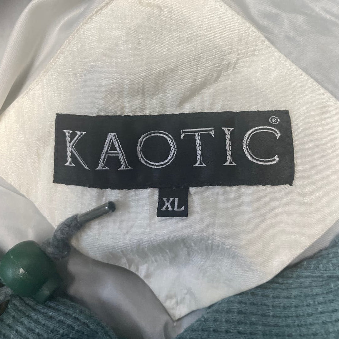 Vintage 1990s Kaotic Womens XL Full Zip Waffled Nylon Blend Hooded Track Jacket