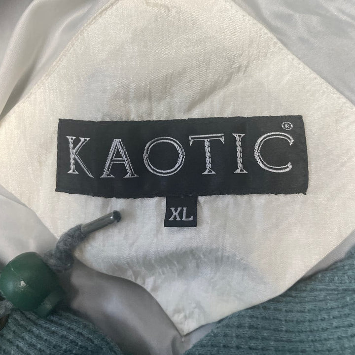 Vintage 1990s Kaotic Womens XL Full Zip Waffled Nylon Blend Hooded Track Jacket