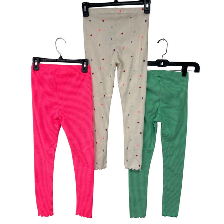 3 NWT New Cat &amp; Jack Girls Medium (8) Polyester Blend Ribbed Polka Dot Leggings
