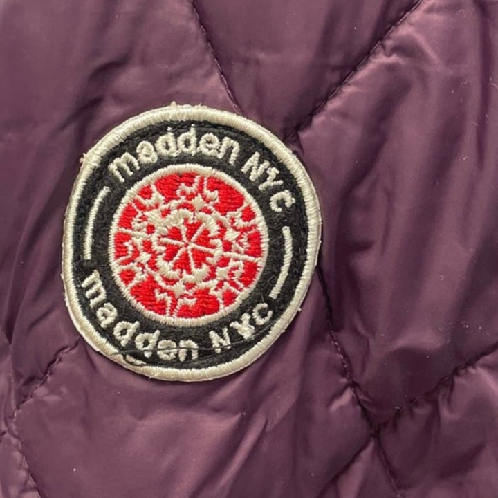 Madden NYC Womens Small Quilted Full Zip Nylon Puffer Jacket w Pockets