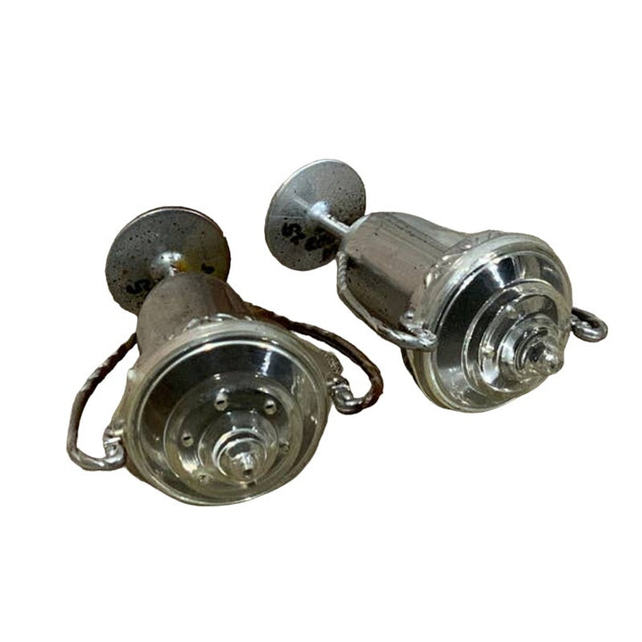 Vintage Silver Plastic St Louis Tarnished Salt Pepper Shakers Set