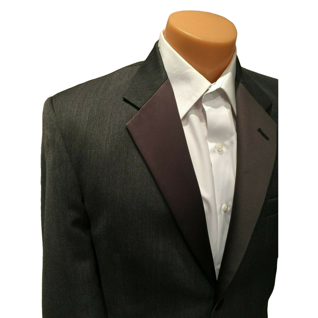 Chaps Ralph Lauren 42L GRAY Pointy Lapel Mens Tuxedo Jacket Wedding Prom Costume