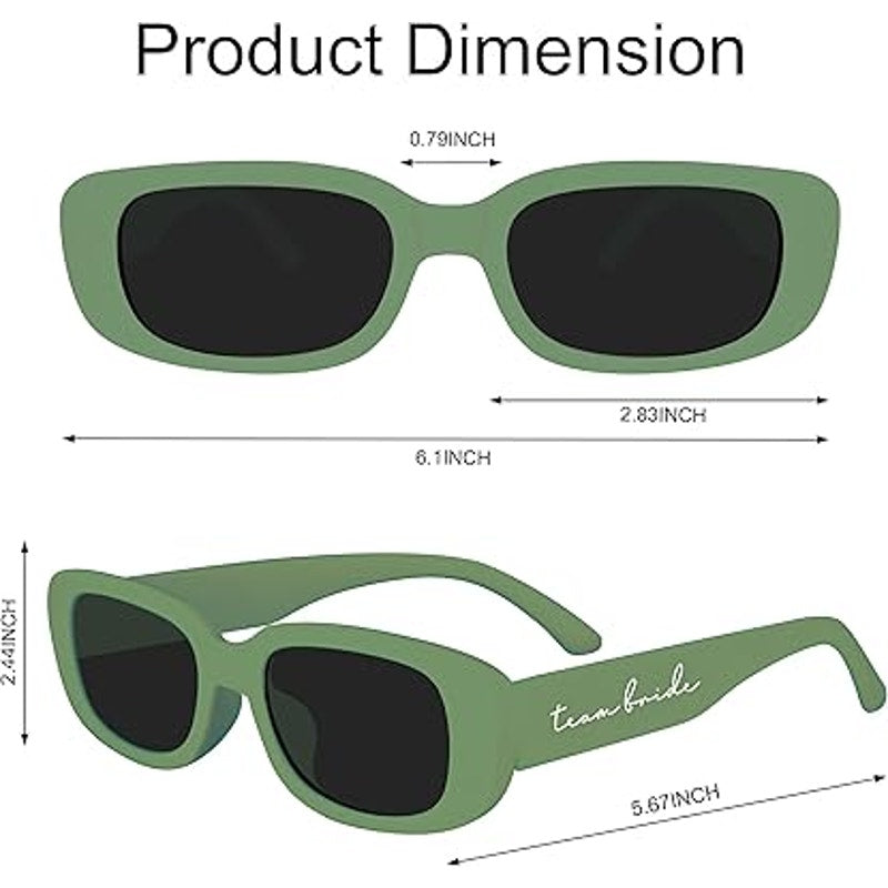 New LotsBuyLots 9 Pack Team Bride Green White Retro Rectangle Plastic Sunglasses