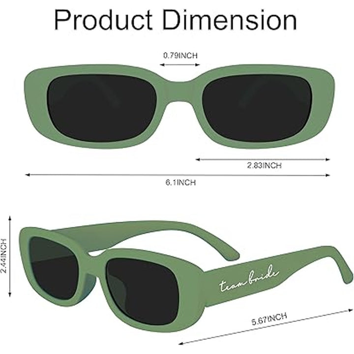 New LotsBuyLots 9 Pack Team Bride Green White Retro Rectangle Plastic Sunglasses