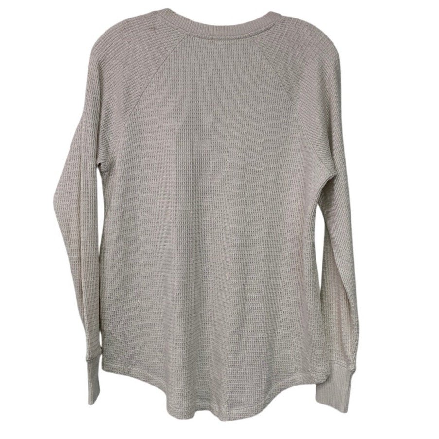 New American Eagle Womens Small PolyElastane Waffled Long Sleeve V Neck Top
