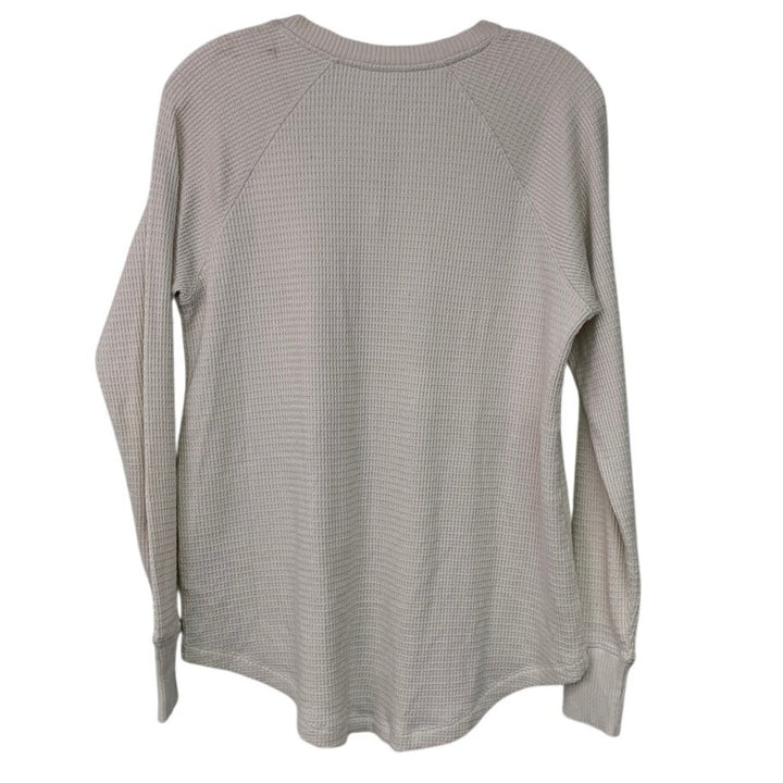 New American Eagle Womens Small PolyElastane Waffled Long Sleeve V Neck Top