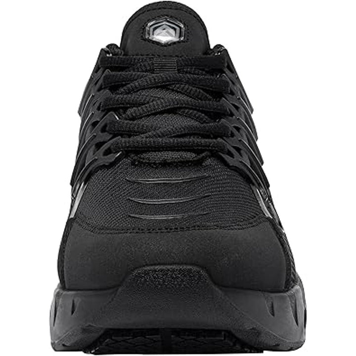 Larnmern Mens Size 8.5 Black Lace Up Air Cushoned Non Slip Work Sneaker Shoes