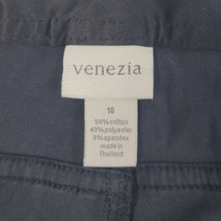 Venezia Womens 18 Black PolyCotton Spandex Multi Pocket Flat Front Pants