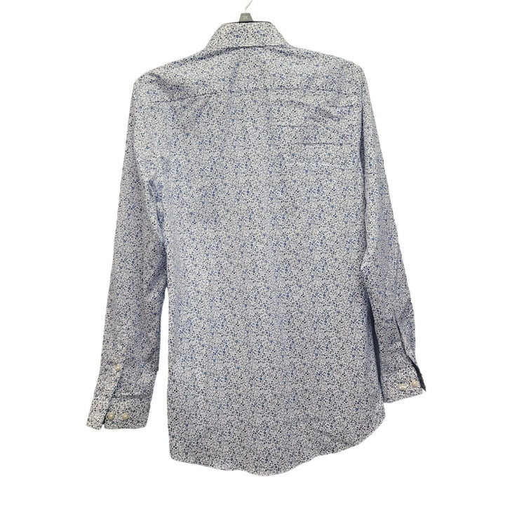 J Ferrar Mens Small PolyCotton Slim Stretch Floral Long Sleeve Button Up Shirt
