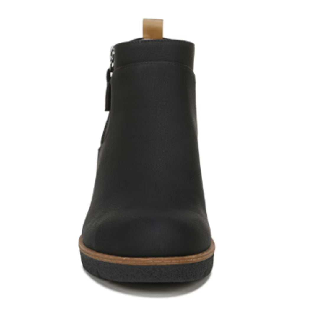 New In Box Dr Scholls Womens Size 8 Black Faux Leather Bianca Wedge Bootie Shoes