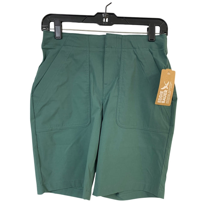 New Eddie Bauer Womens Size 2 Alpine Green UPF 50+ Horizon Bermuda Shorts