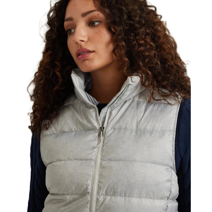 New Eddie Bauer Womens Light Gray CirrusLite 650FP Down Zip Up Puffer Vest