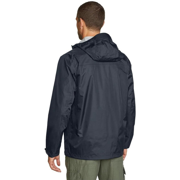 New Eddie Bauer Mens Small Navy Blue Rippac Zip Up Weather Edge Pro Rain Jacket