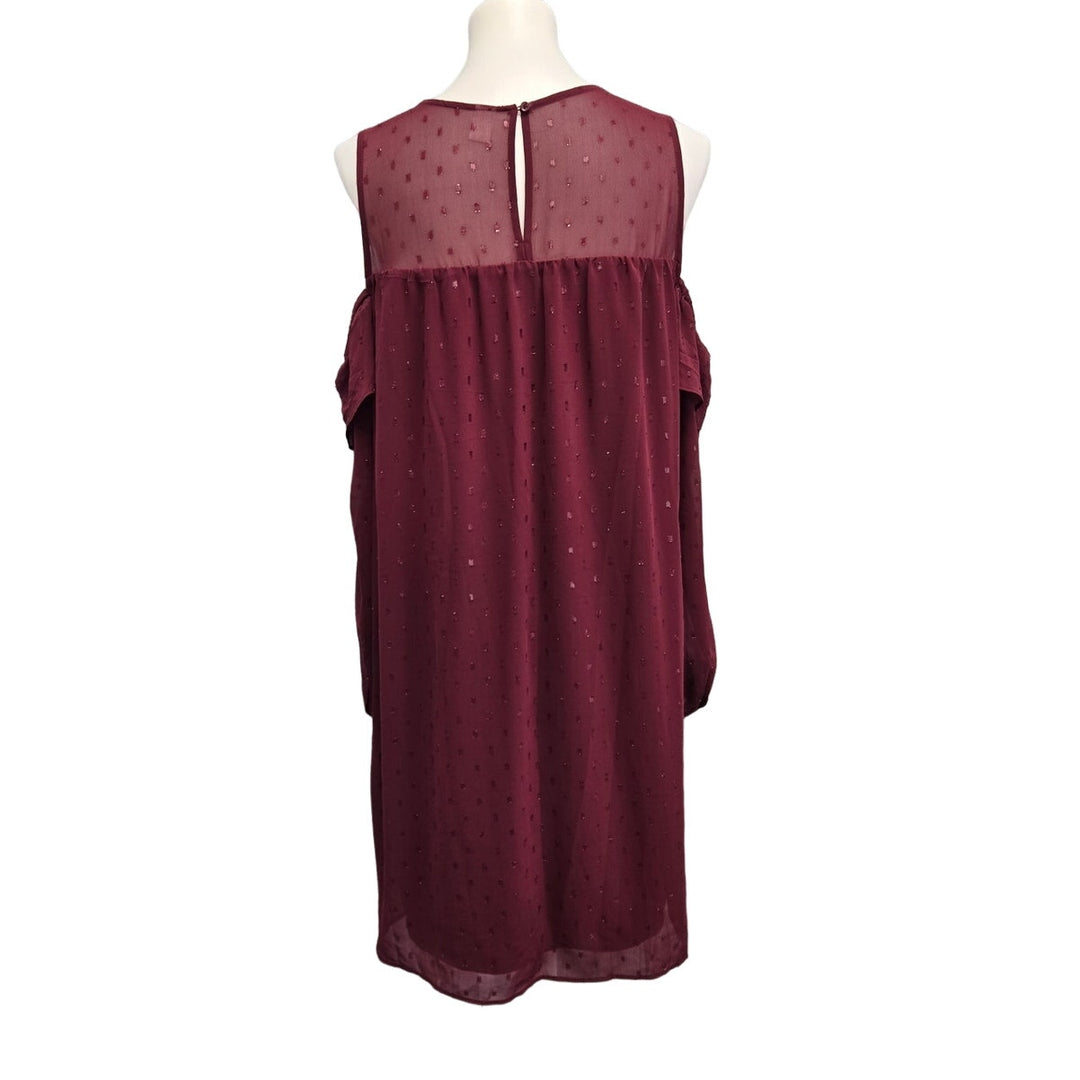 Old Navy Womens Large Long Sleeve Cold Shoulder Sheer Lined Sheath Dress