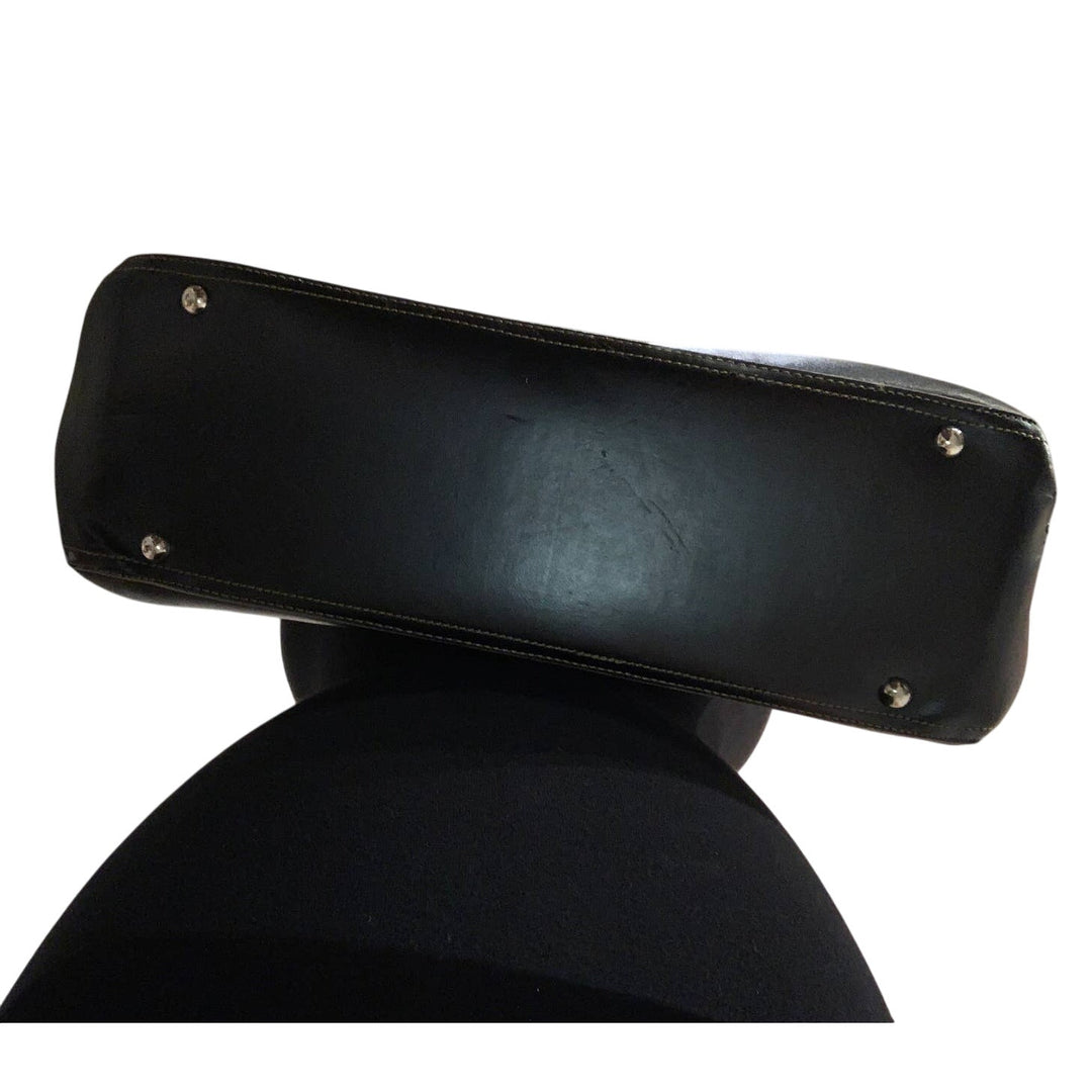 Merona Black Faux Leather Computer Laptop Shoulder Bag Purse W Sleeve &amp; Pockets