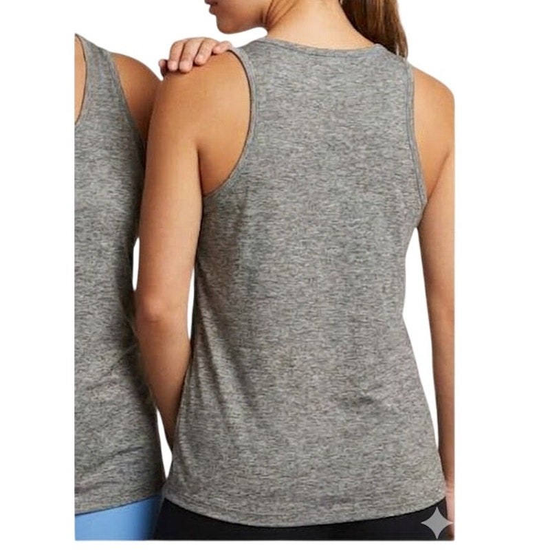 New Eddie Bauer Womens T2XL XXL Tall Heathered Gray Resolution V-Neck Tank Top