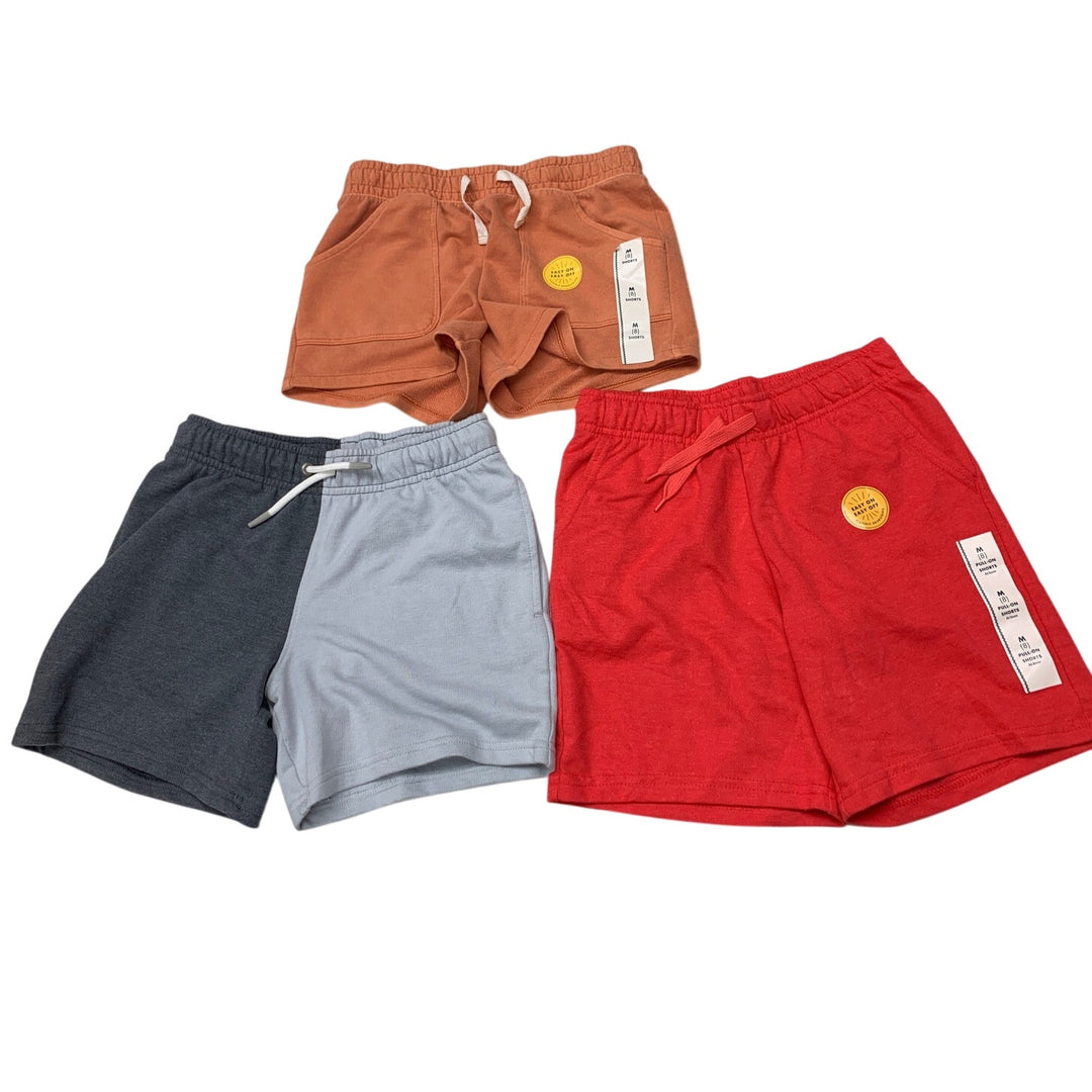 3 New Cat &amp; Jack Boys Medium Stretch Cotton Elastic Drawstring Waist Shorts