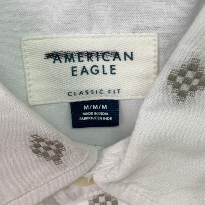 2 New American Eagle Mens Medium Plaid Short Sleeve Button Up Collared Shirts