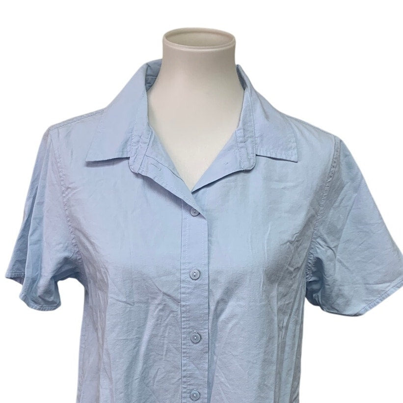 New American Eagle Womens Medium Short Sleeve Collared Button Up Shirt
