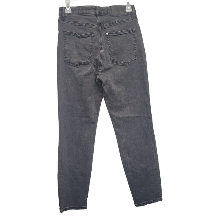 H&amp;M Womens Size 6 Stretch Cotton Ultra High Waist Button Fly Denim Mom Jeans