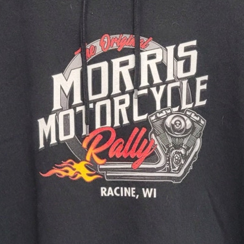 Morris Motorcycle Rally Racine Wisconsin Mens 3XL PolyCotton Long Sleeve Hoodie