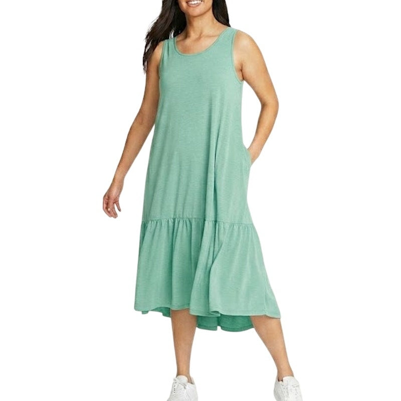 New Eddie Bauer Womens XXL Dusty Loden Departure UPF 50+ Sleeveless Midi Dress