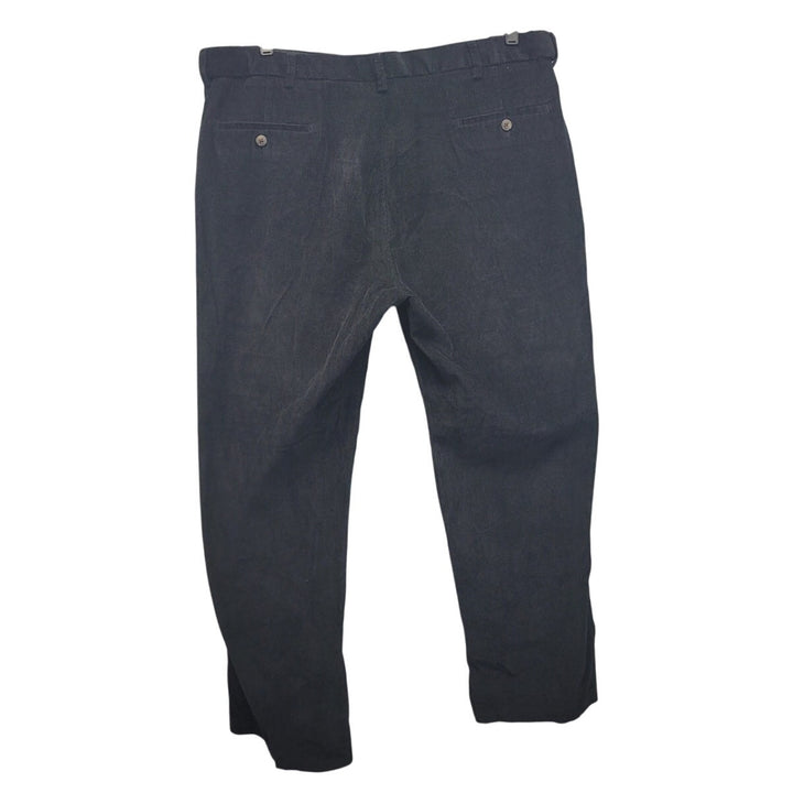 Haggar Mens 42 X 32 Black 100% Cotton Flat Front Multi Pocket Corduroy Pants