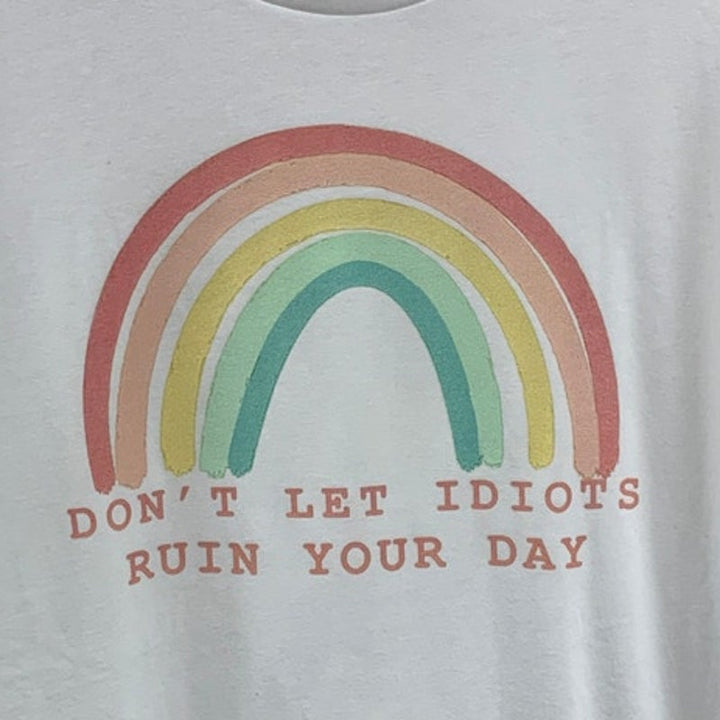 New Hand Printed Womens XL Rainbow Don&